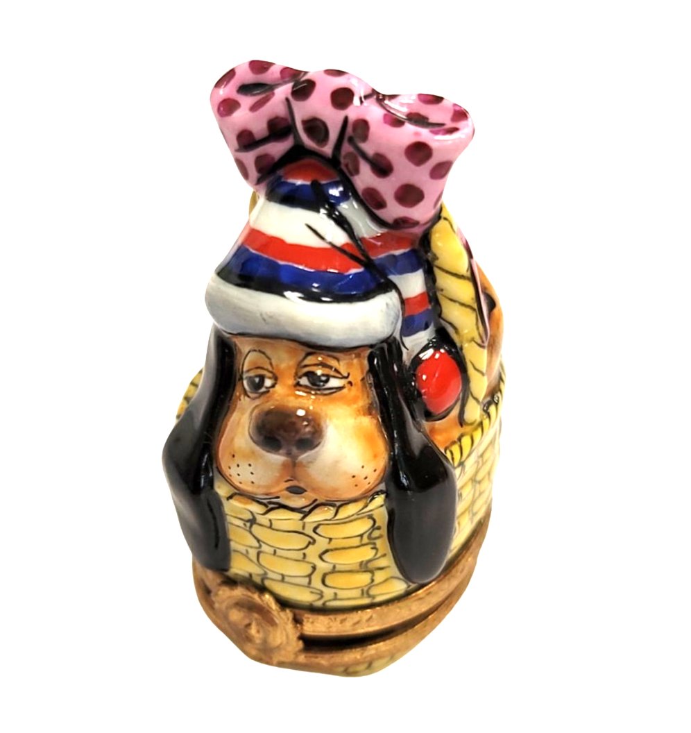 Bassett Hound Dog Porcelain Figurine Porcelain Limoges dog limoges box French Trinket Box