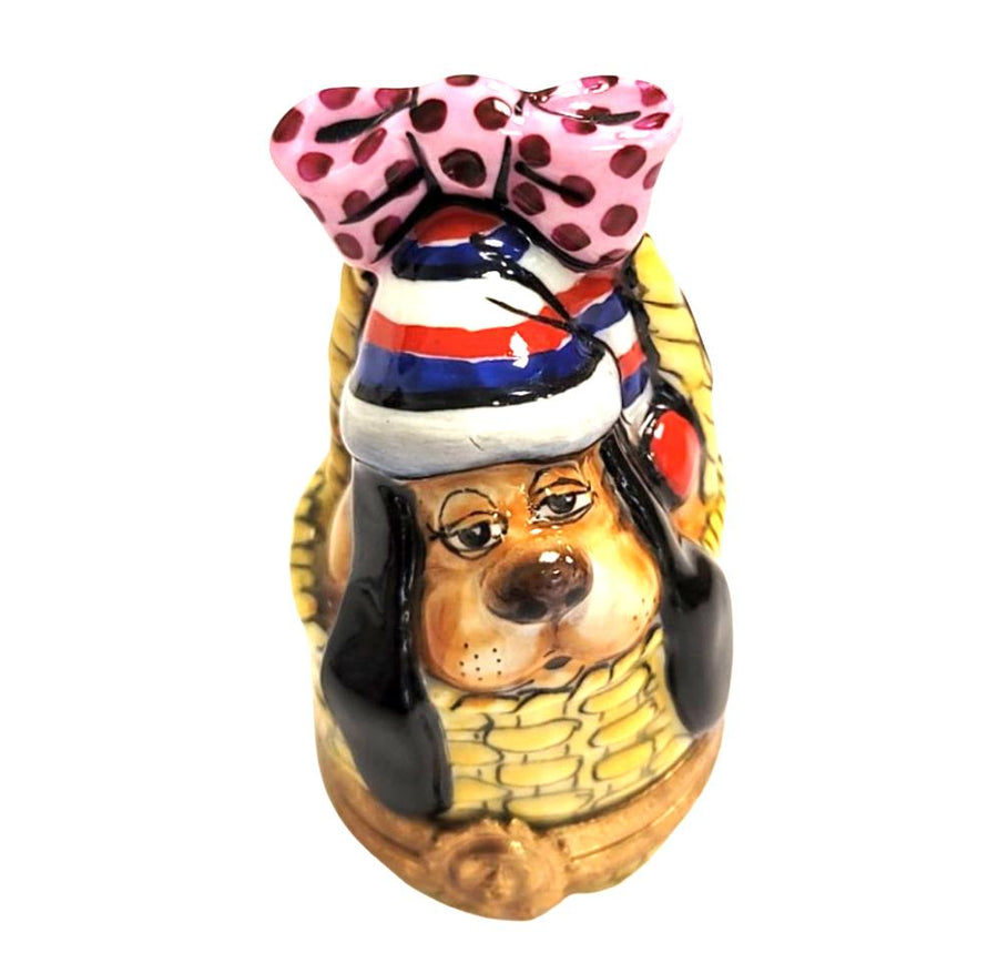 Bassett Hound Dog Porcelain Figurine Porcelain Limoges dog limoges box French Trinket Box