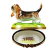 Bassett Hound Dog limoges box Porcelain Limoges Dog LIMOGES BOXES French Trinket Box