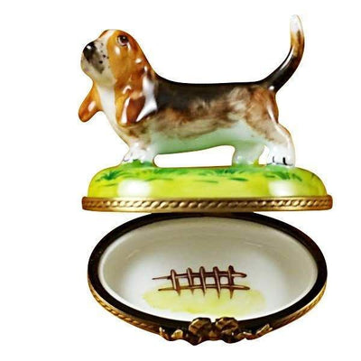 Bassett Hound Dog limoges box Porcelain Limoges Dog LIMOGES BOXES French Trinket Box