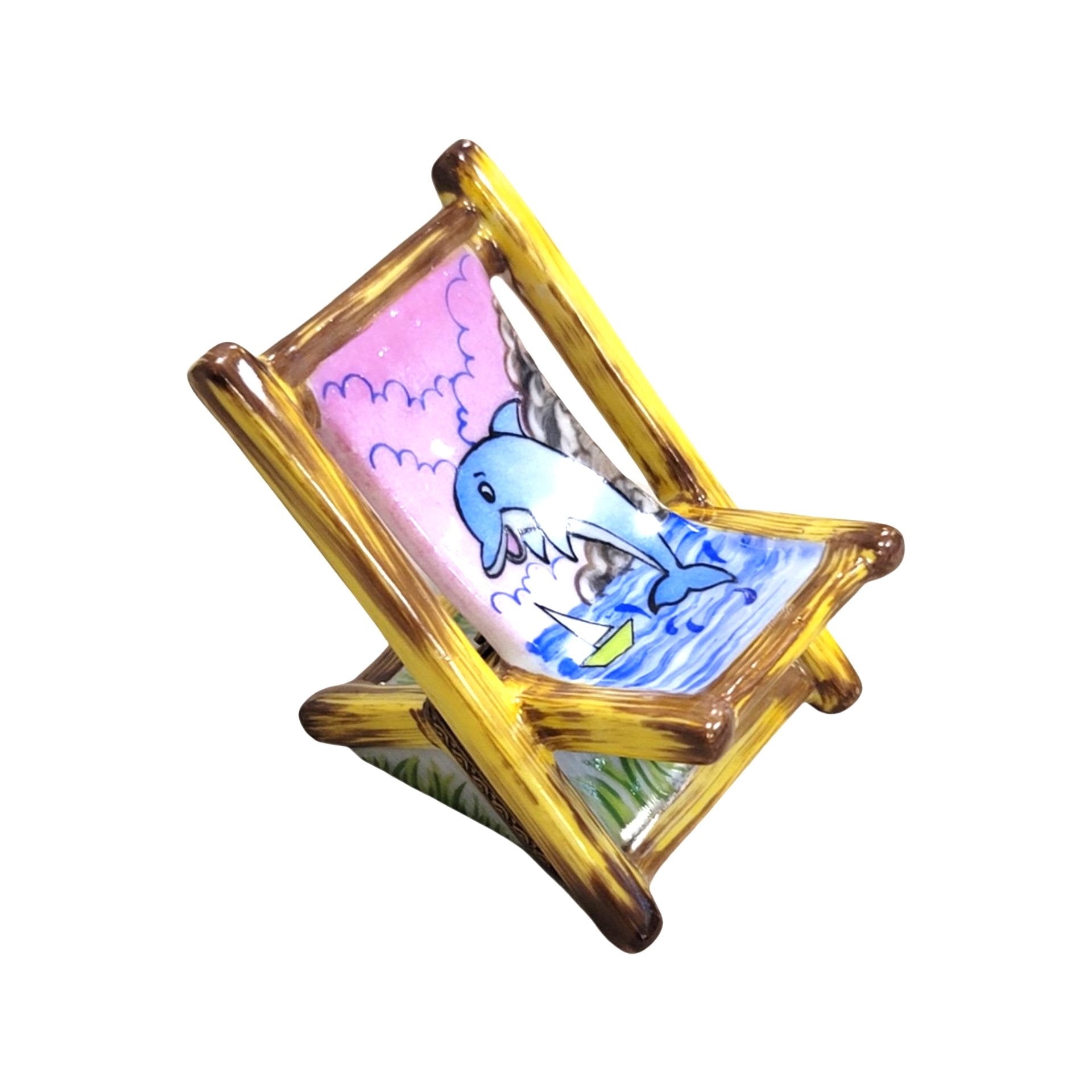 Beach Chair Limoges Box Treasure Porcelain Limoges beach ocean travel French Trinket Box