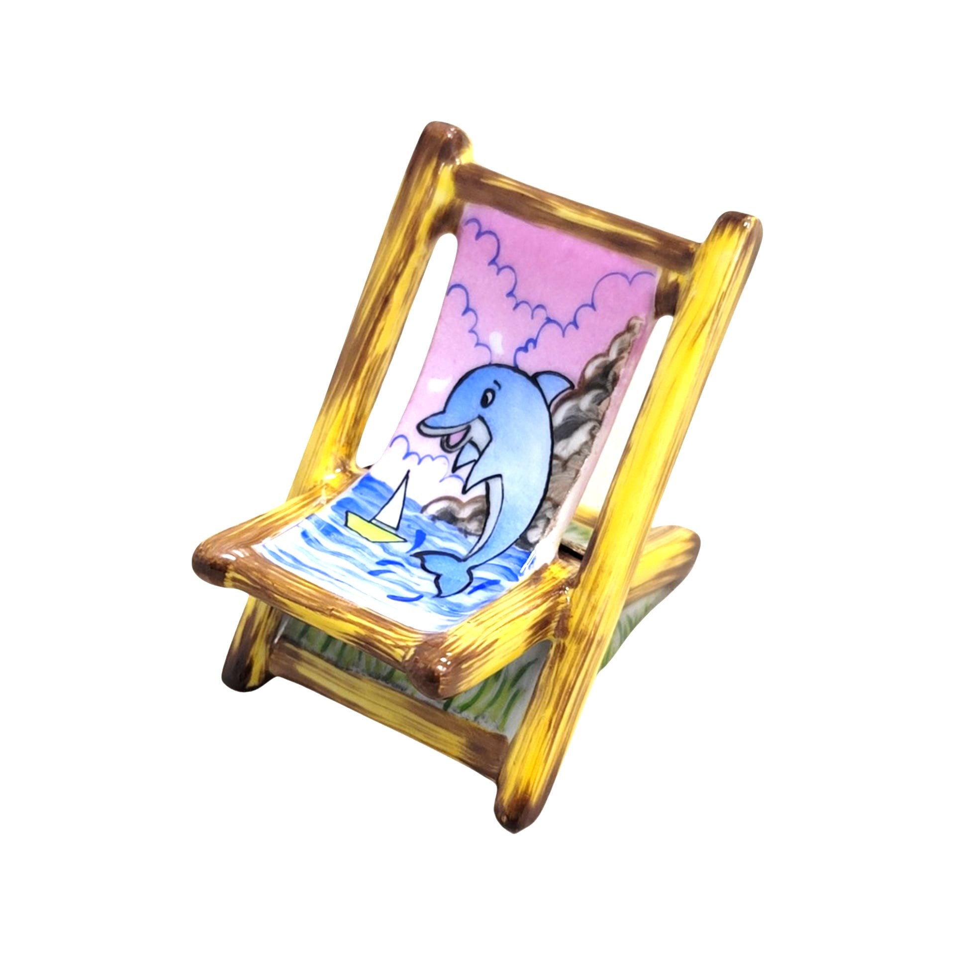 Beach Chair Limoges Box Treasure Porcelain Limoges beach ocean travel French Trinket Box