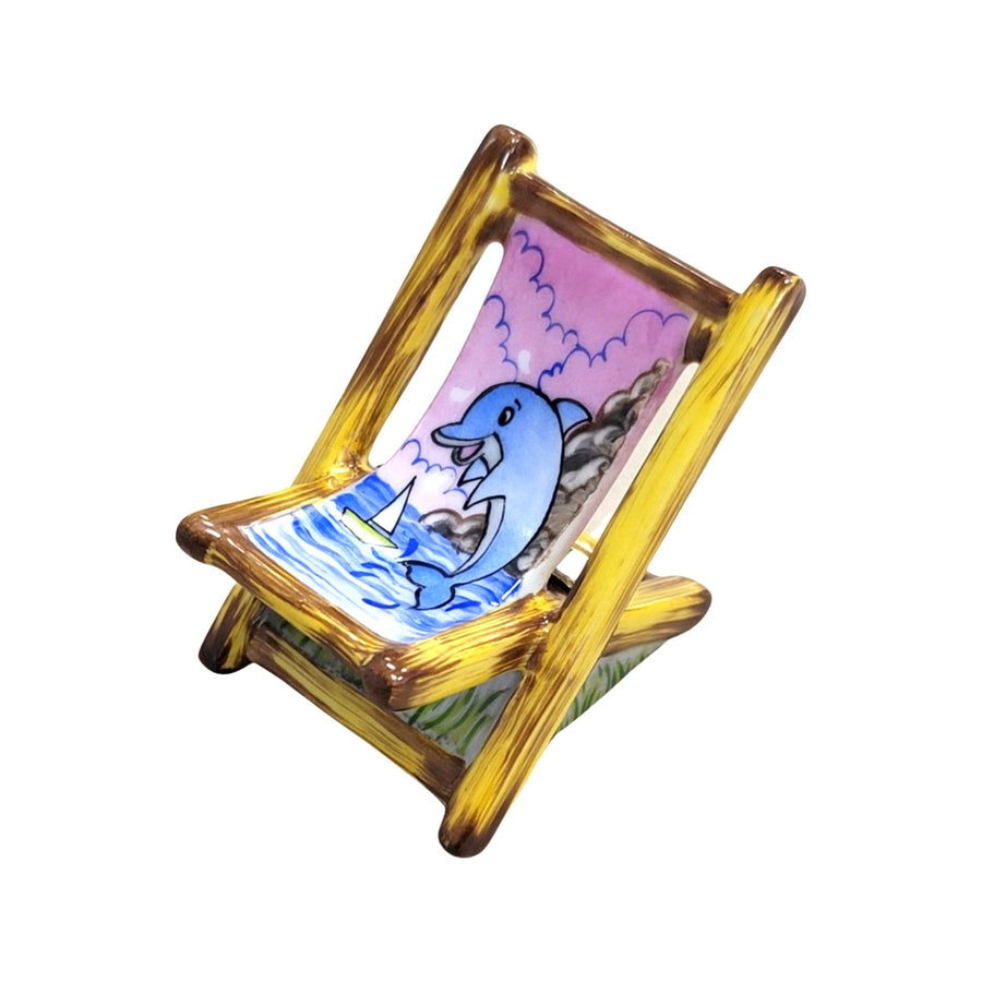 Beach Chair Limoges Box Treasure Porcelain Limoges beach ocean travel French Trinket Box