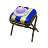 Beach Hat Seat Bench Figurine Porcelain Limoges beach ocean French Trinket Box