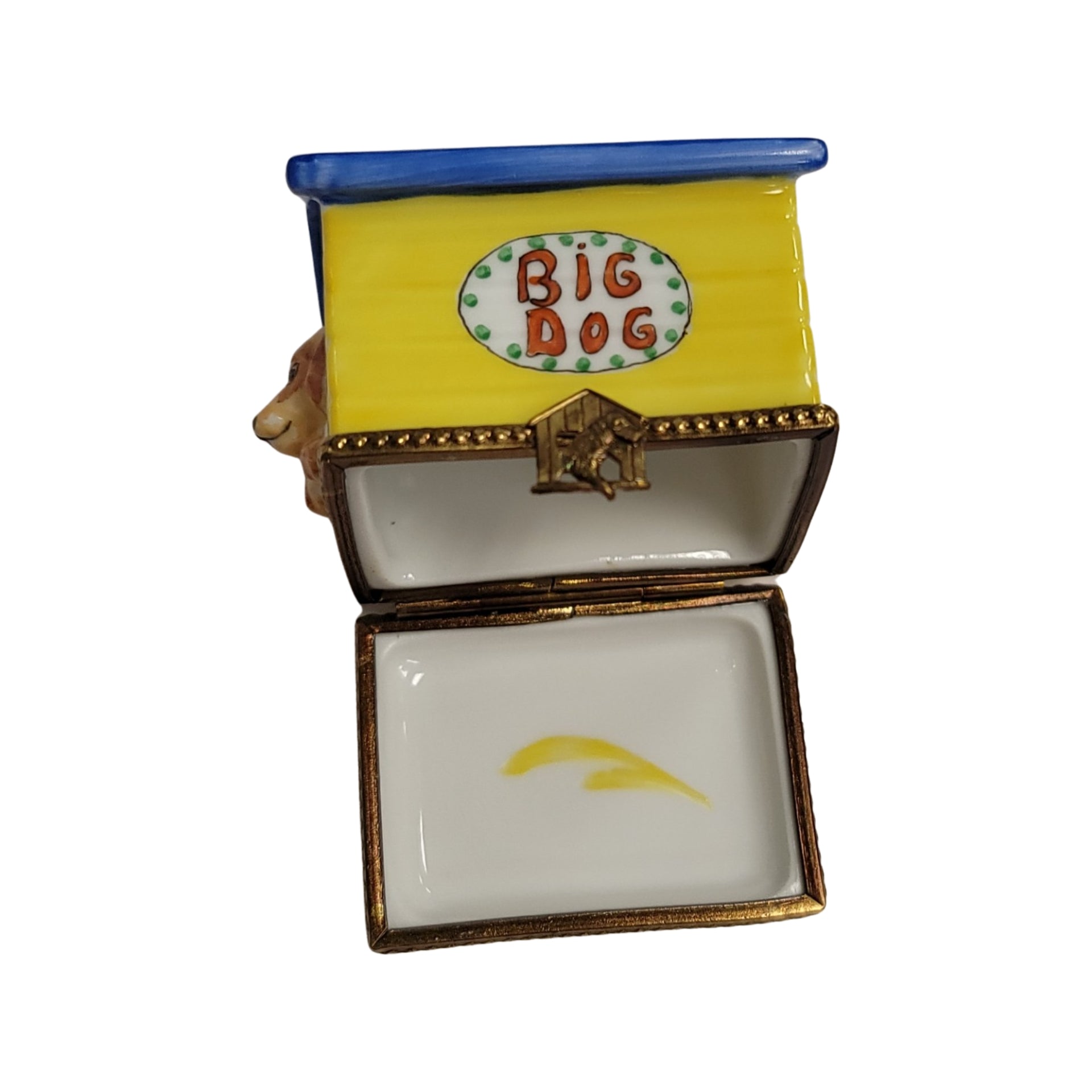 Big Dog Luxury Limoges Box Porcelain Limoges Dog Winter French Trinket Box