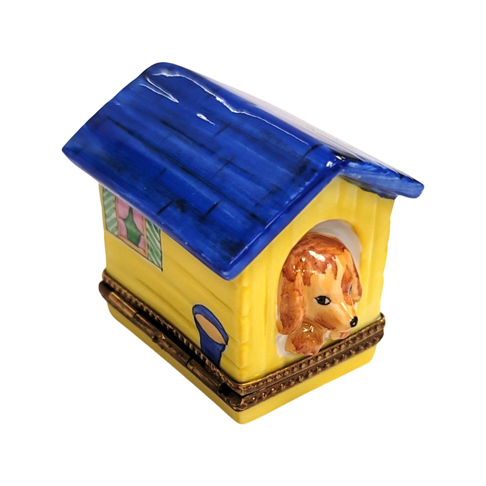 Big Dog Luxury Limoges Box Porcelain Limoges Dog Winter French Trinket Box