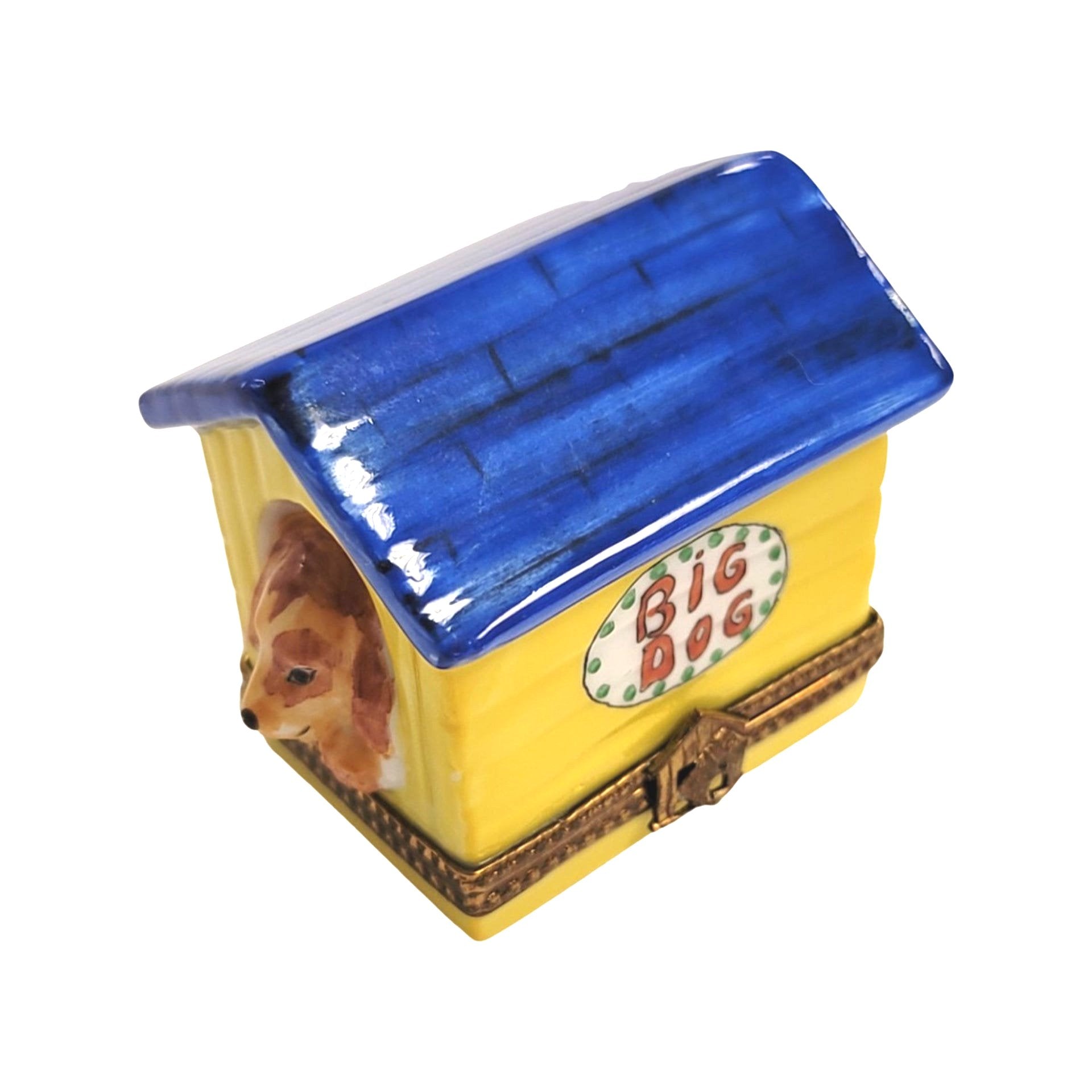 Big Dog Luxury Limoges Box Porcelain Limoges Dog Winter French Trinket Box