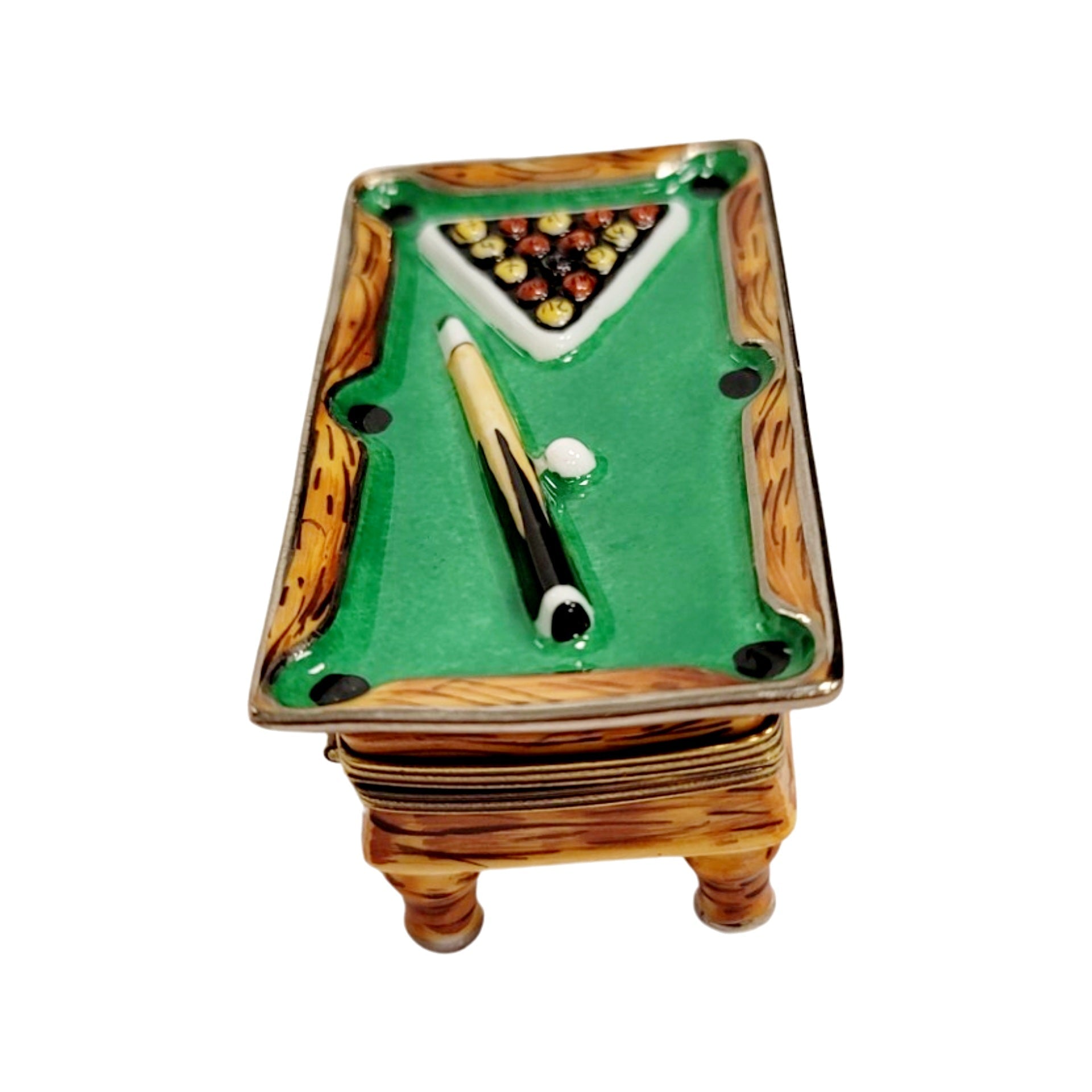 Billiards Pool Table Limoges Box Porcelain Limoges sports games French Trinket Box
