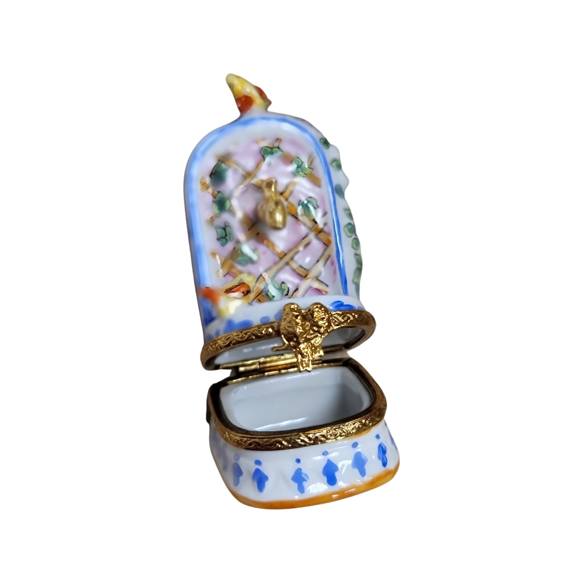 Bird Adorned Fountain Figurine Porcelain Limoges garden Limoges Box French Trinket Box