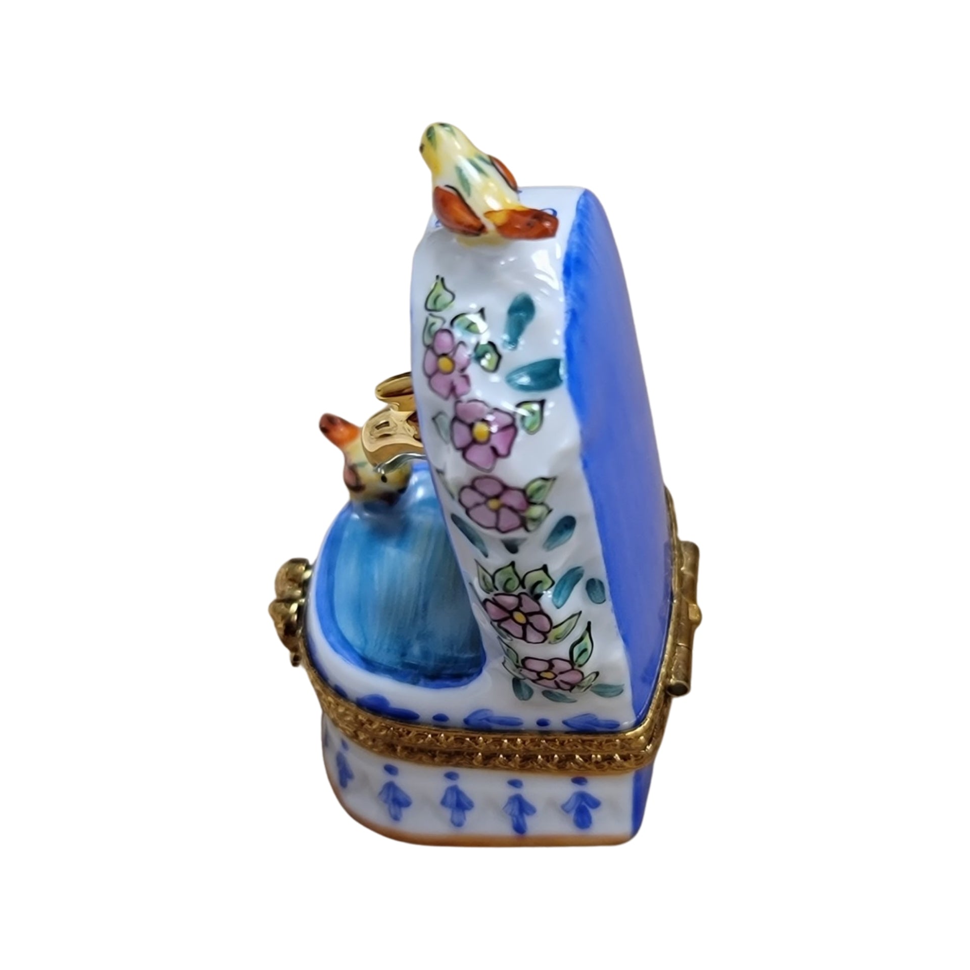 Bird Adorned Fountain Figurine Porcelain Limoges garden Limoges Box French Trinket Box