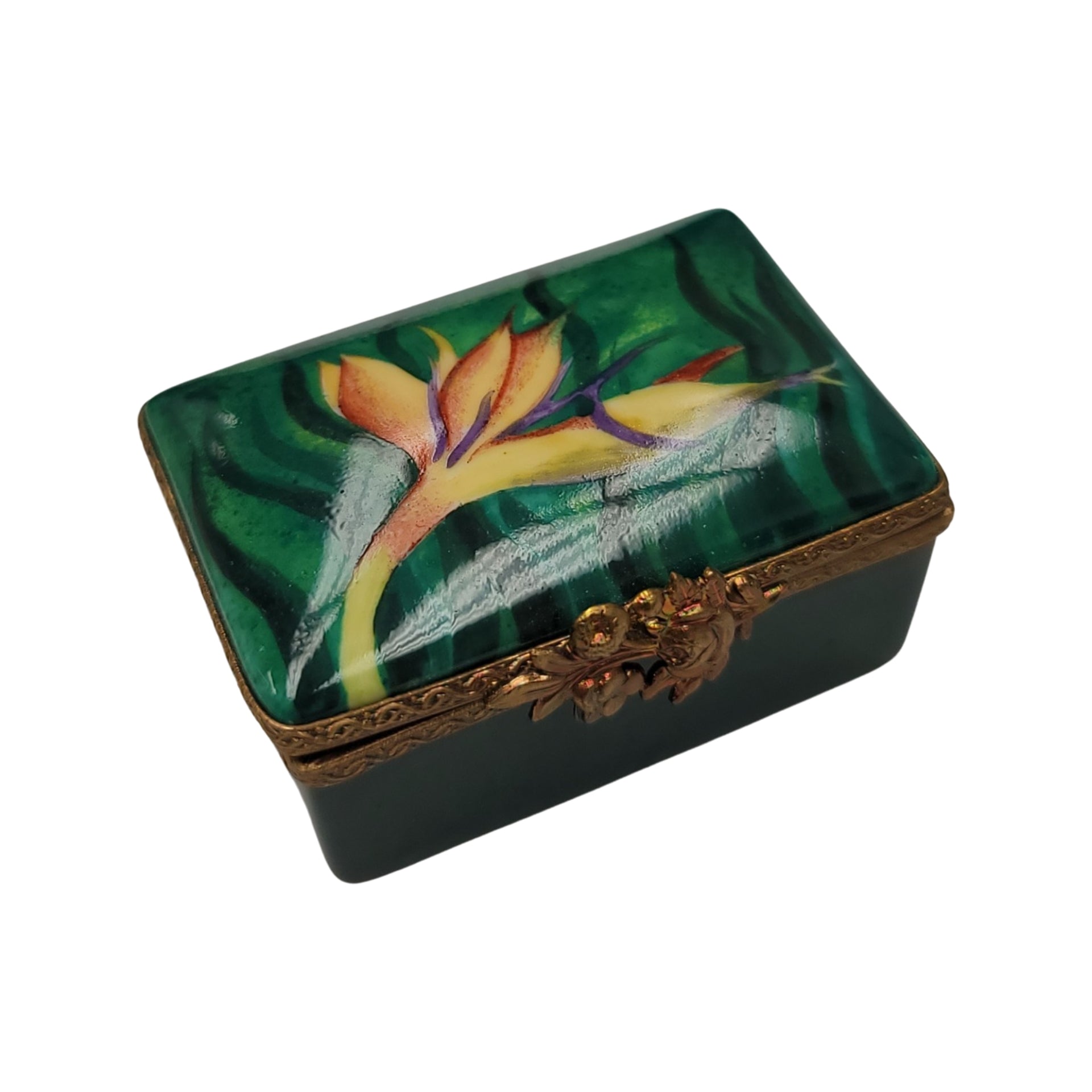 Bird of Paradise Limoges Box Porcelain Limoges garden traditional Limoges Boxes French Trinket Box