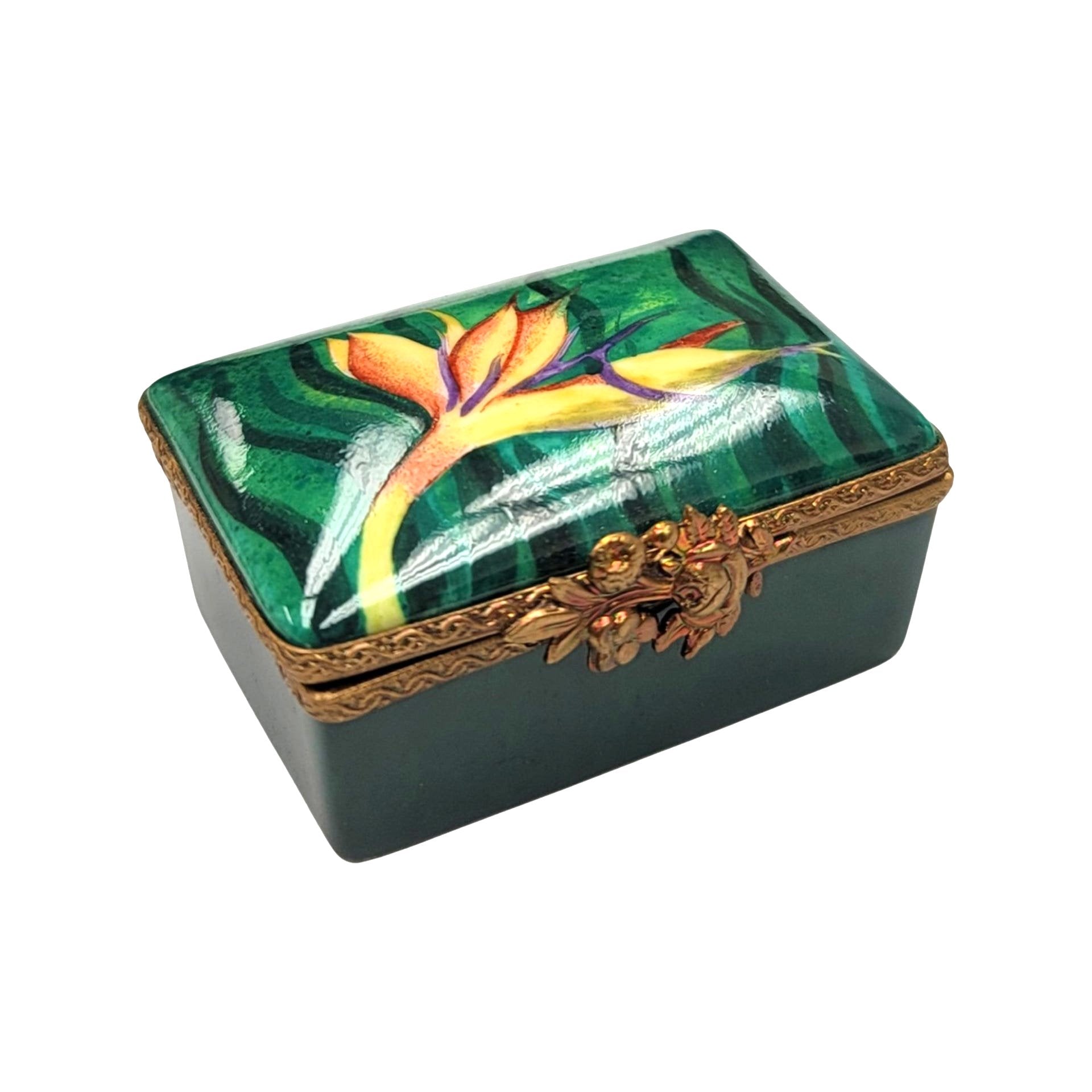 Bird of Paradise Limoges Box Porcelain Limoges garden traditional Limoges Boxes French Trinket Box