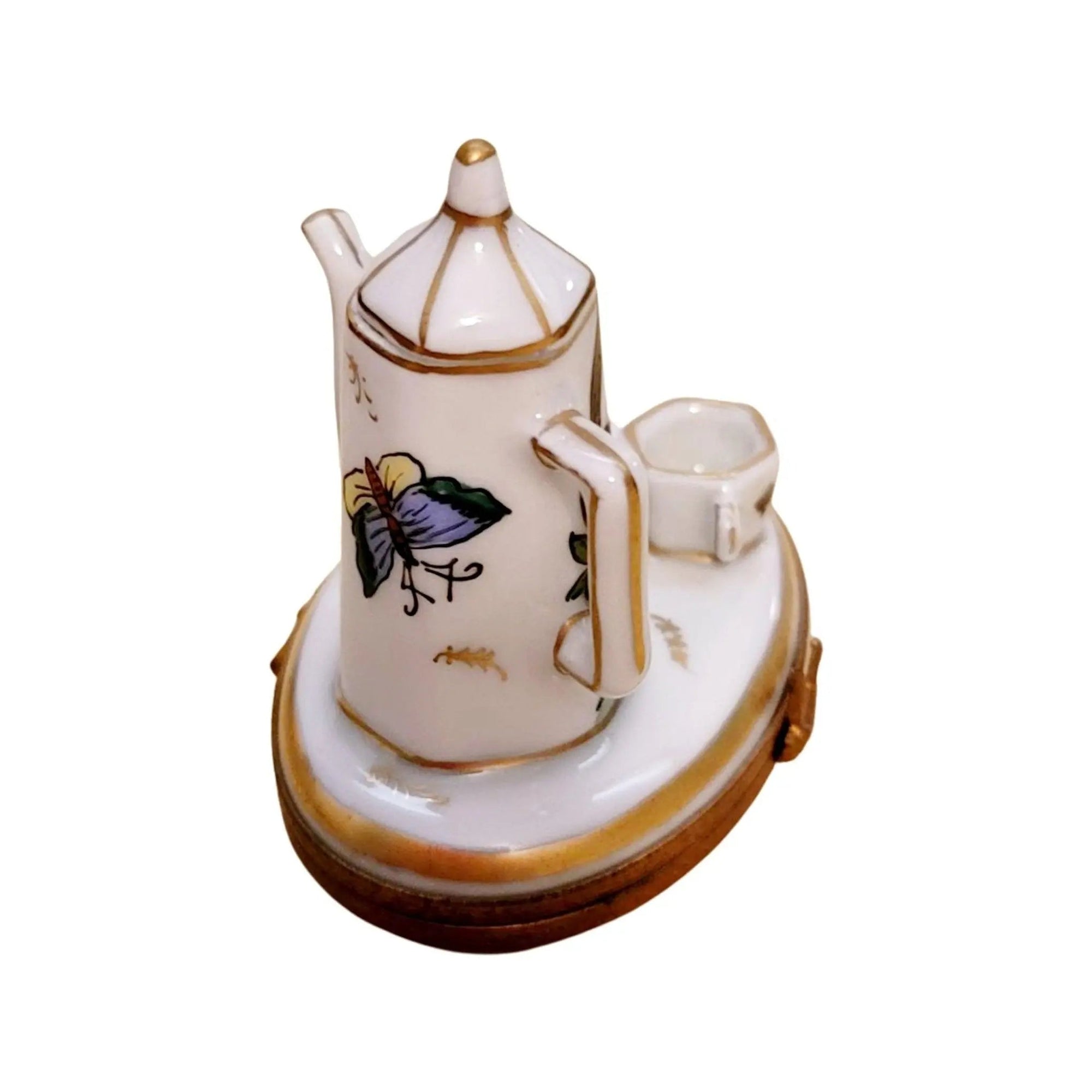 Birds White Limoges Tea Set Porcelain Limoges China French Trinket Box