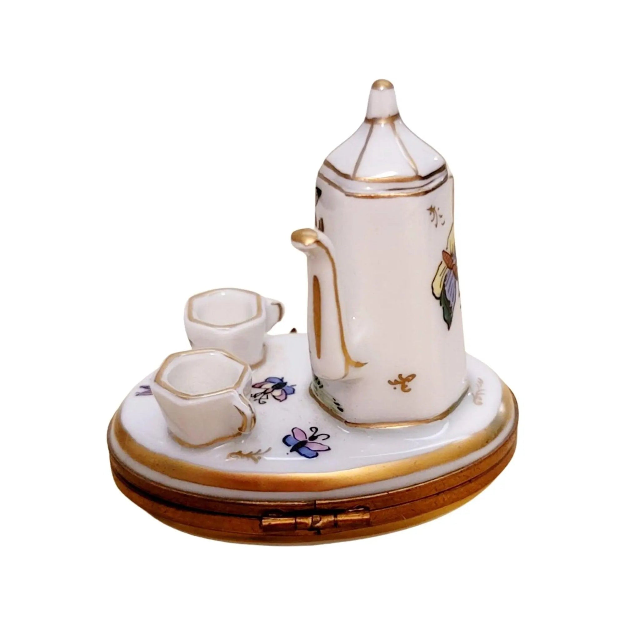 Birds White Limoges Tea Set Porcelain Limoges China French Trinket Box