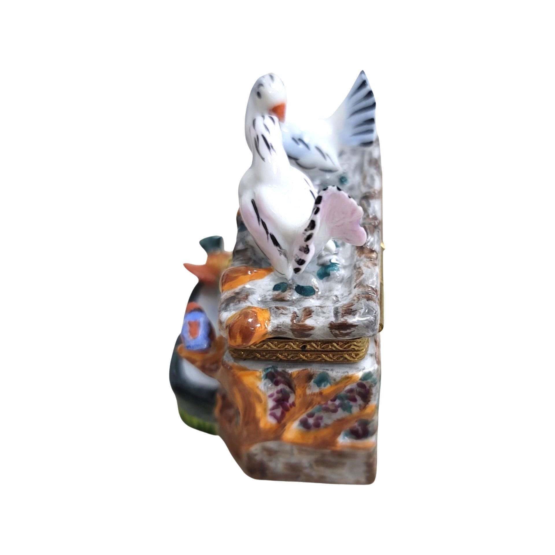Birds on Elegant Fountain Porcelain Limoges Limoges Box birds garden French Trinket Box