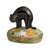 Black Halloween Cat Porcelain Limoges Cat Halloween French Trinket Box