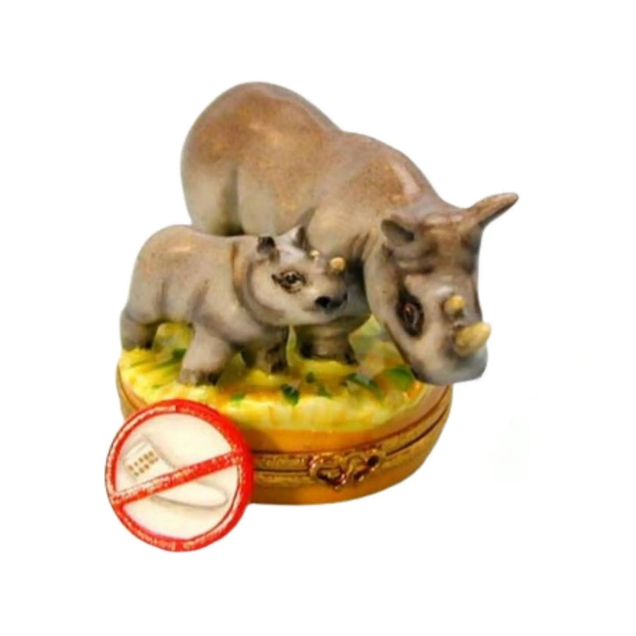 ###
Mother black rhino lovingly nuzzling her baby in the wild