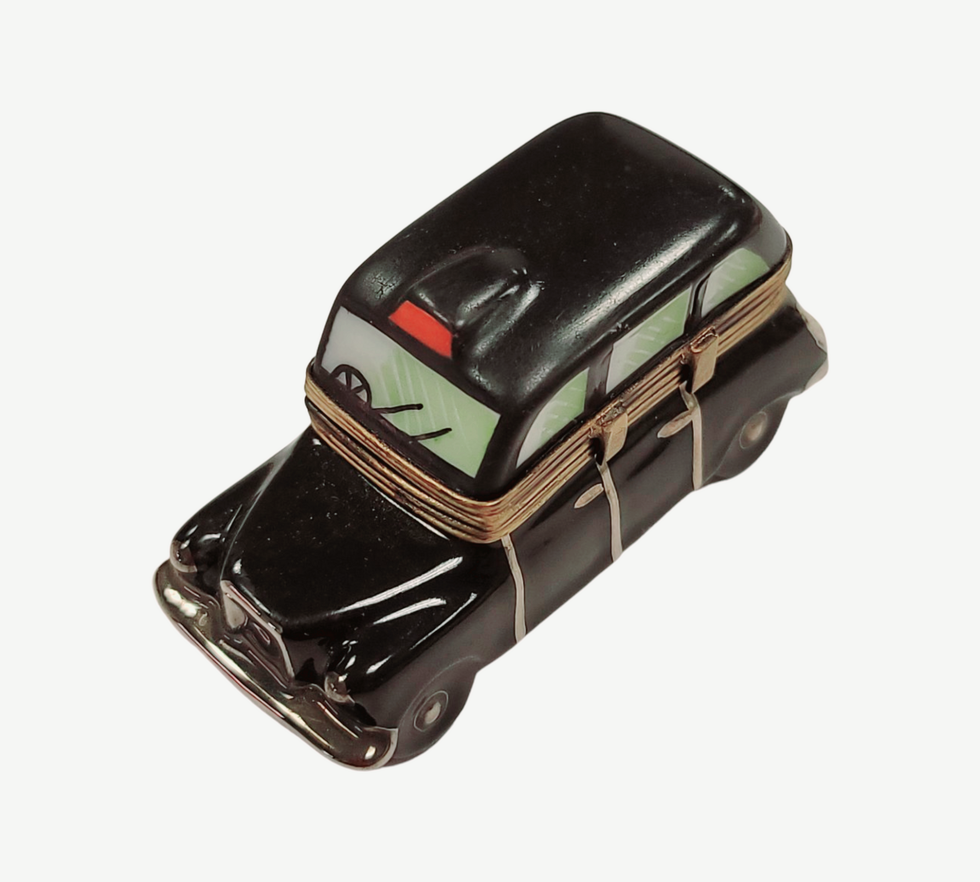 Black Taxi Limoges Box Porcelain Limoges vehicle French Trinket Box