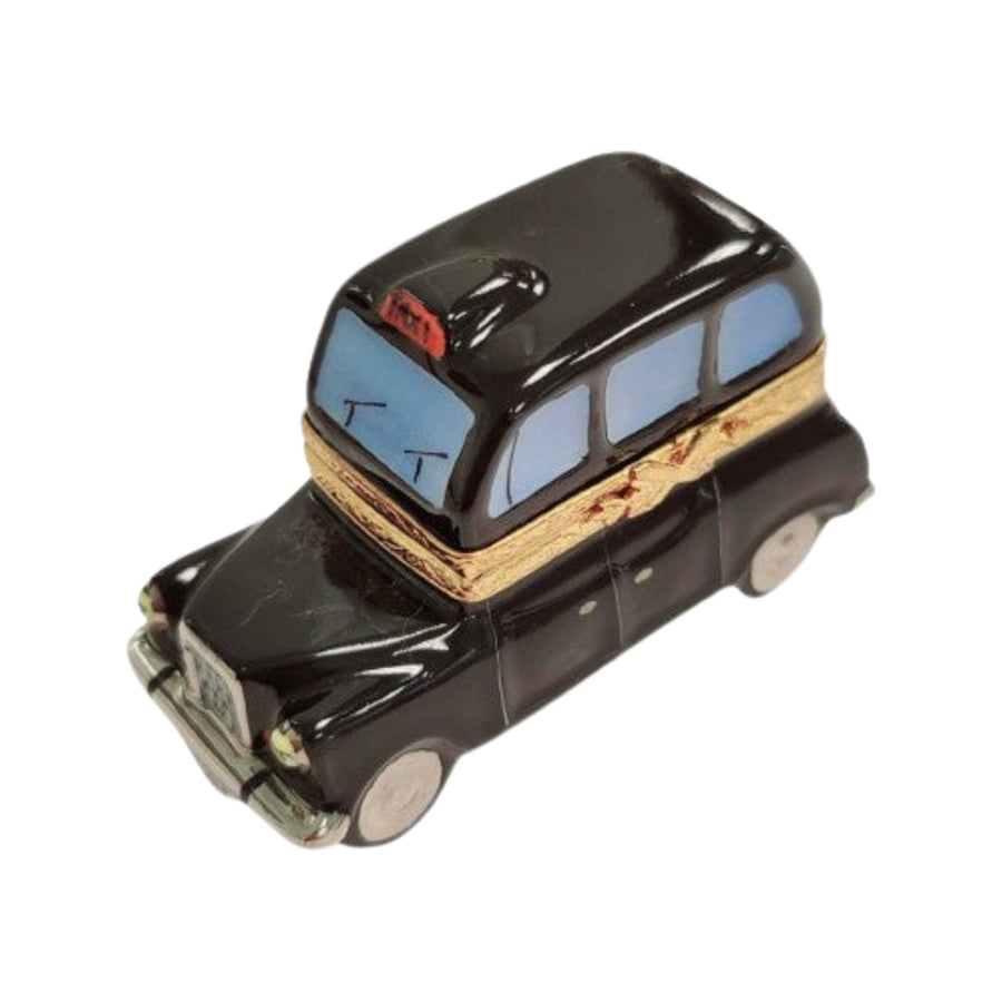 Black Taxi Limoges Box Porcelain Limoges vehicle French Trinket Box