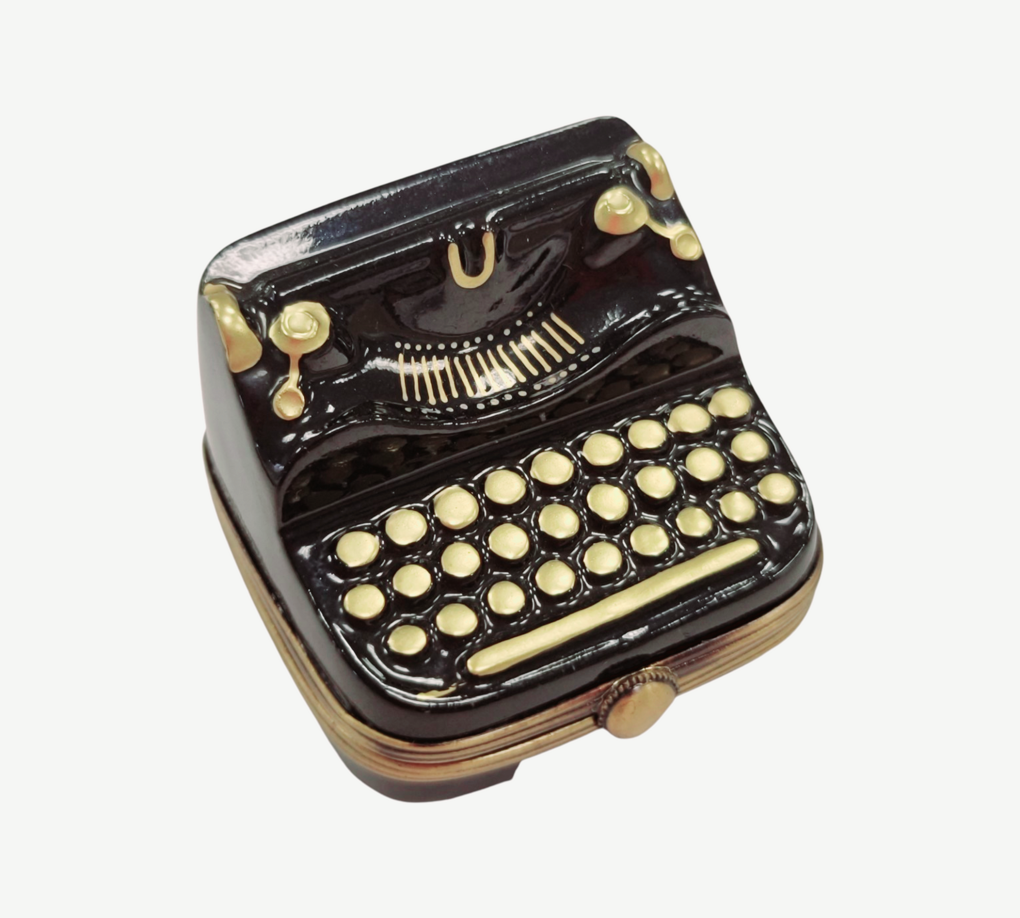 Black Typewriter Limoges Box Porcelain Limoges professional Limoges Box French Trinket Box