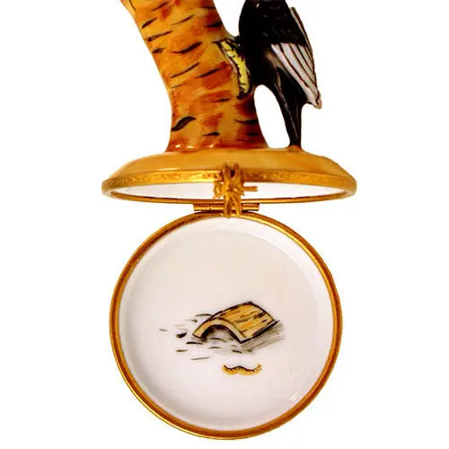 Black Woodpecker Porcelain Limoges Wild Birds French Trinket Box
