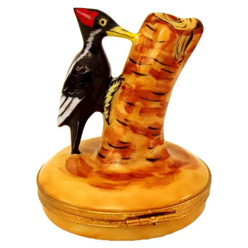Black Woodpecker Porcelain Limoges Wild Birds French Trinket Box