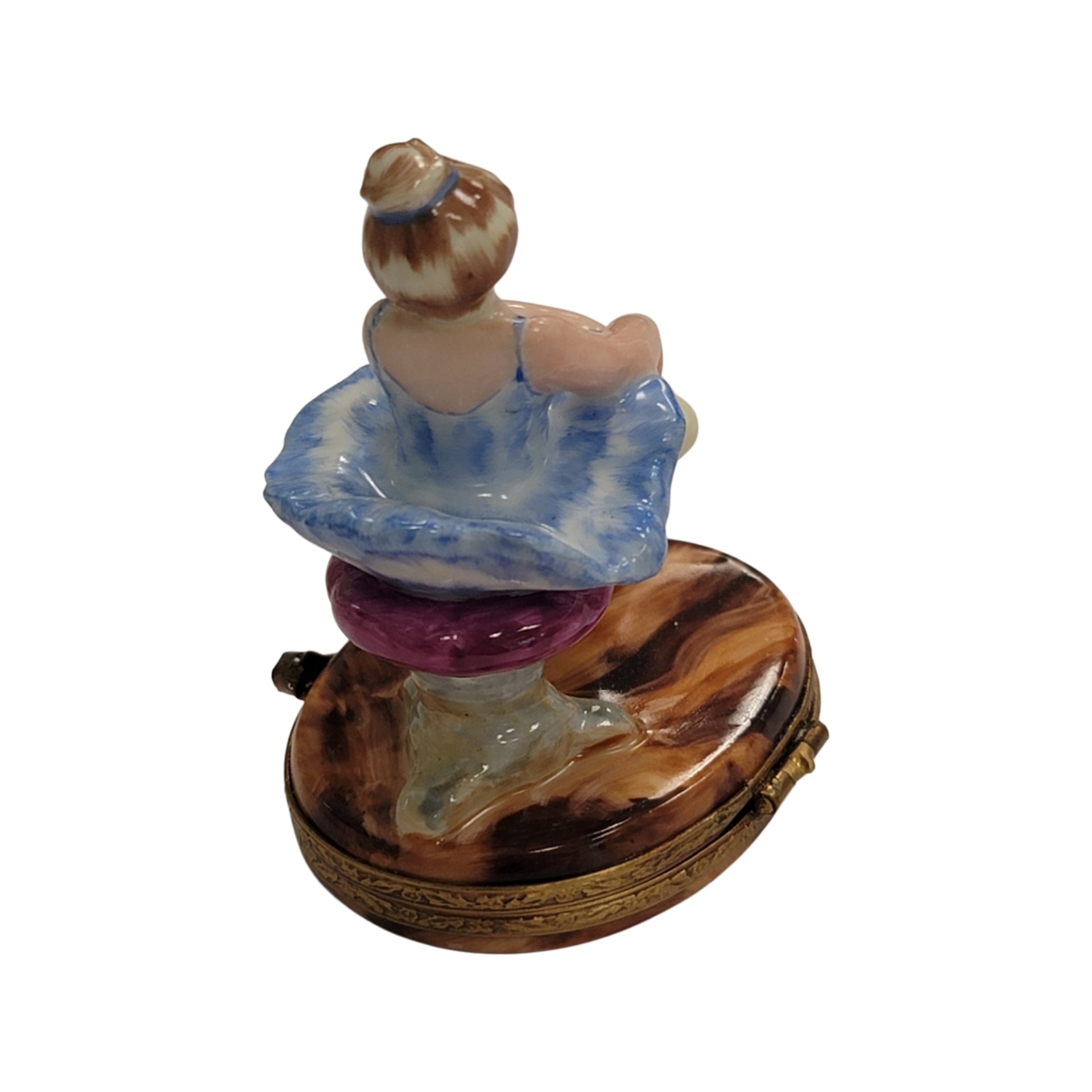 Blond Blue Ballerina Limoges Box Porcelain Limoges art dance French Trinket Box