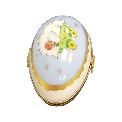 Blue Baby Egg Trinket Box Porcelain Limoges egg LIMOGES BOXES French Trinket Box