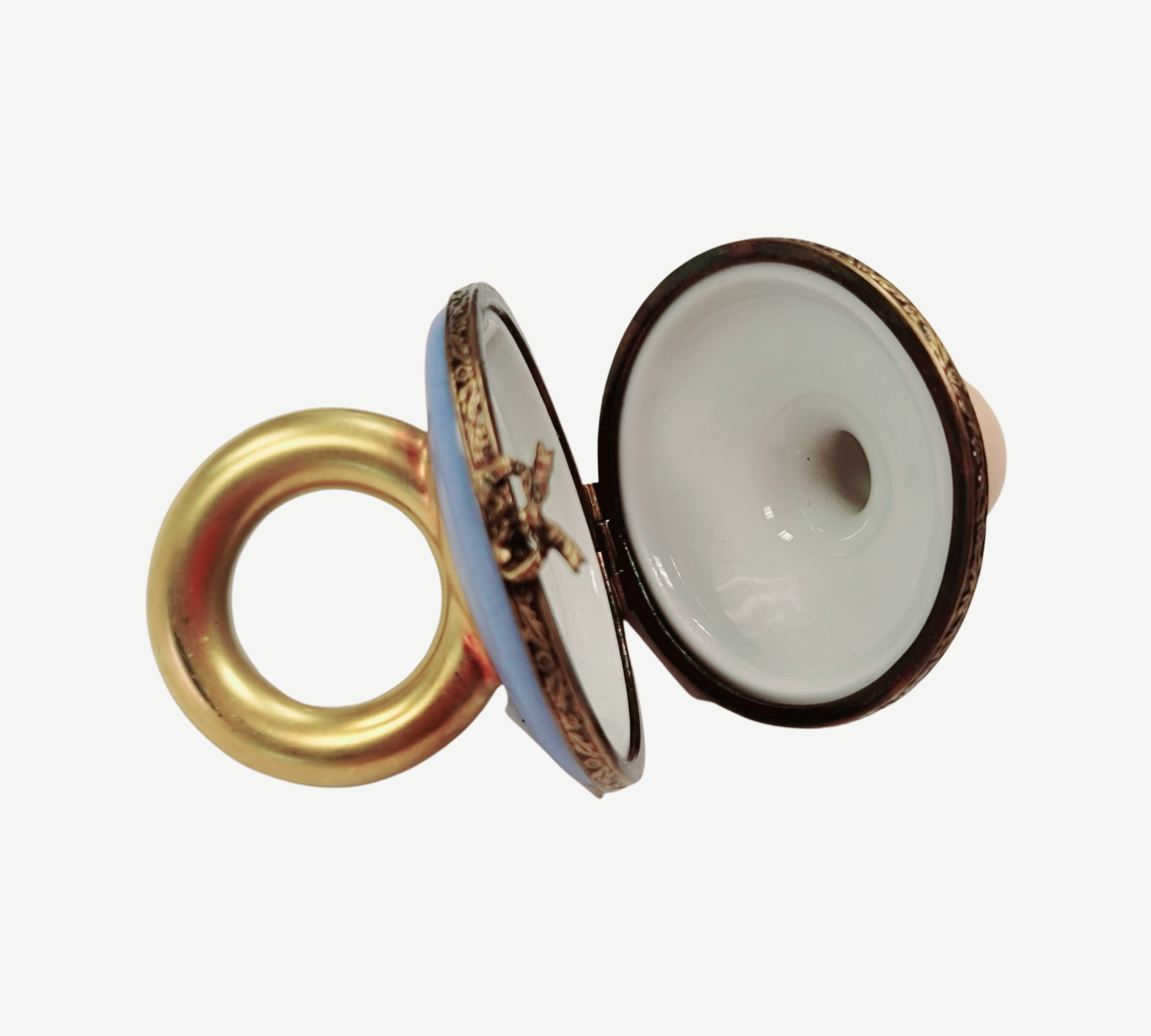 Blue Baby Pacifier Limoges Box Porcelain Limoges baby limoges box babies maternity French Trinket Box