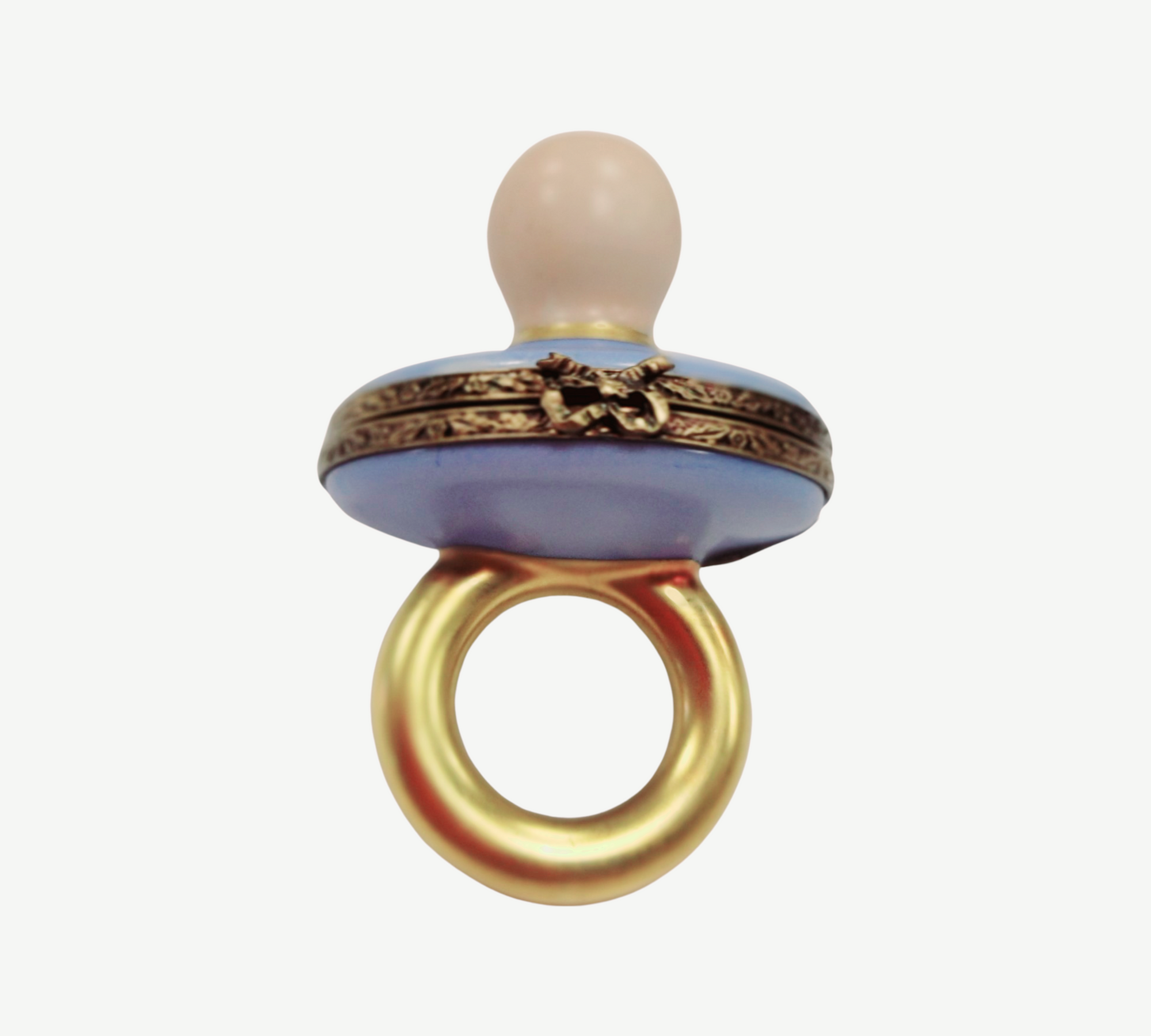 Blue Baby Pacifier Limoges Box Porcelain Limoges baby limoges box babies maternity French Trinket Box