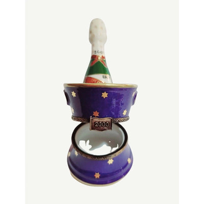 Blue Champagne Bucket Elegance Porcelain Limoges wine French Trinket Box