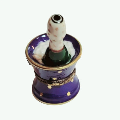 Blue Champagne Bucket Elegance Porcelain Limoges wine French Trinket Box