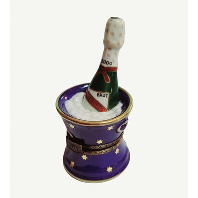 Blue Champagne Bucket Elegance Porcelain Limoges wine French Trinket Box