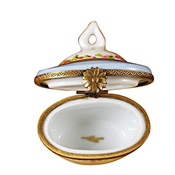 Blue Crown Top limoges box Porcelain Limoges French Trinket Box