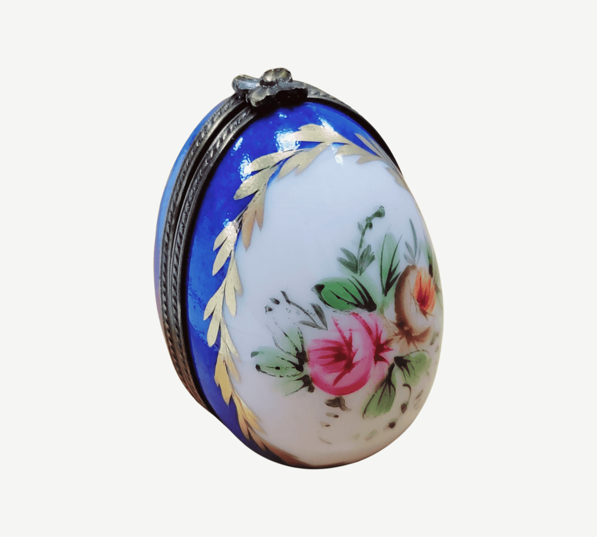 Blue Egg Porcelain Perfume Box Porcelain Limoges perfume egg French Trinket Box