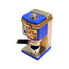Blue Espresso Machine Figurine Porcelain Limoges Food Home French Trinket Box