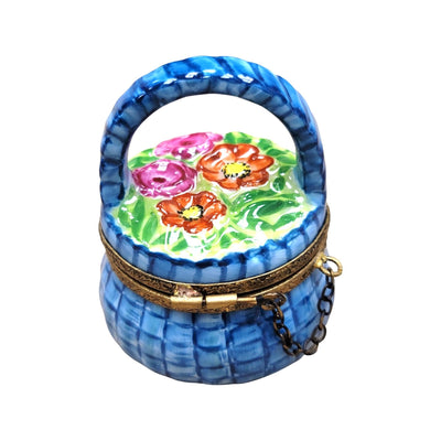 Blue Floral Elegance Box Porcelain Limoges Garden flowers limoges boxes French Trinket Box