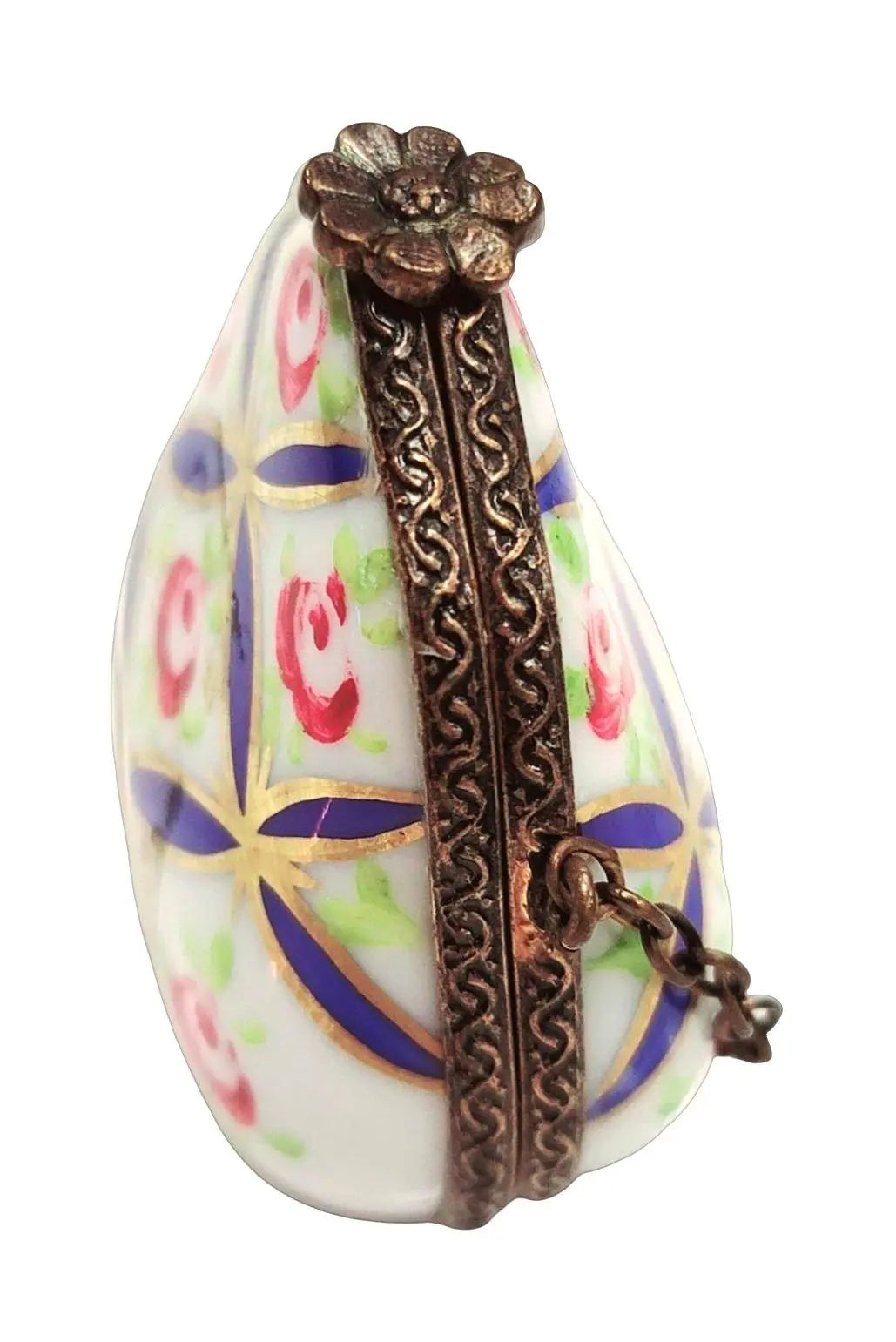 Blue Floral Limoges Purse Box Porcelain Limoges purse trinket box limoges French Trinket Box