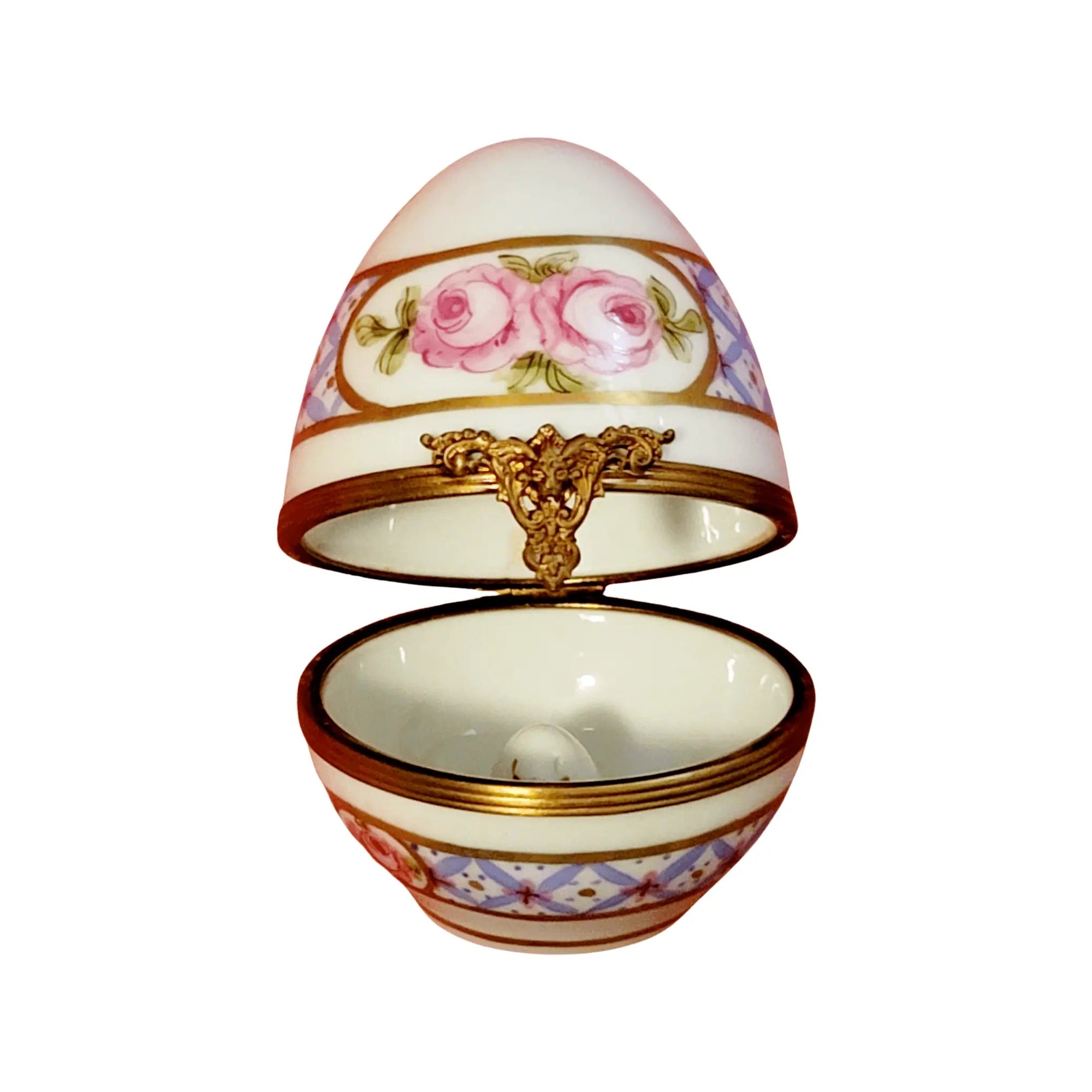 Blue Floral Porcelain Egg Porcelain Limoges Egg Limoges Boxes traditional Easter French Trinket Box
