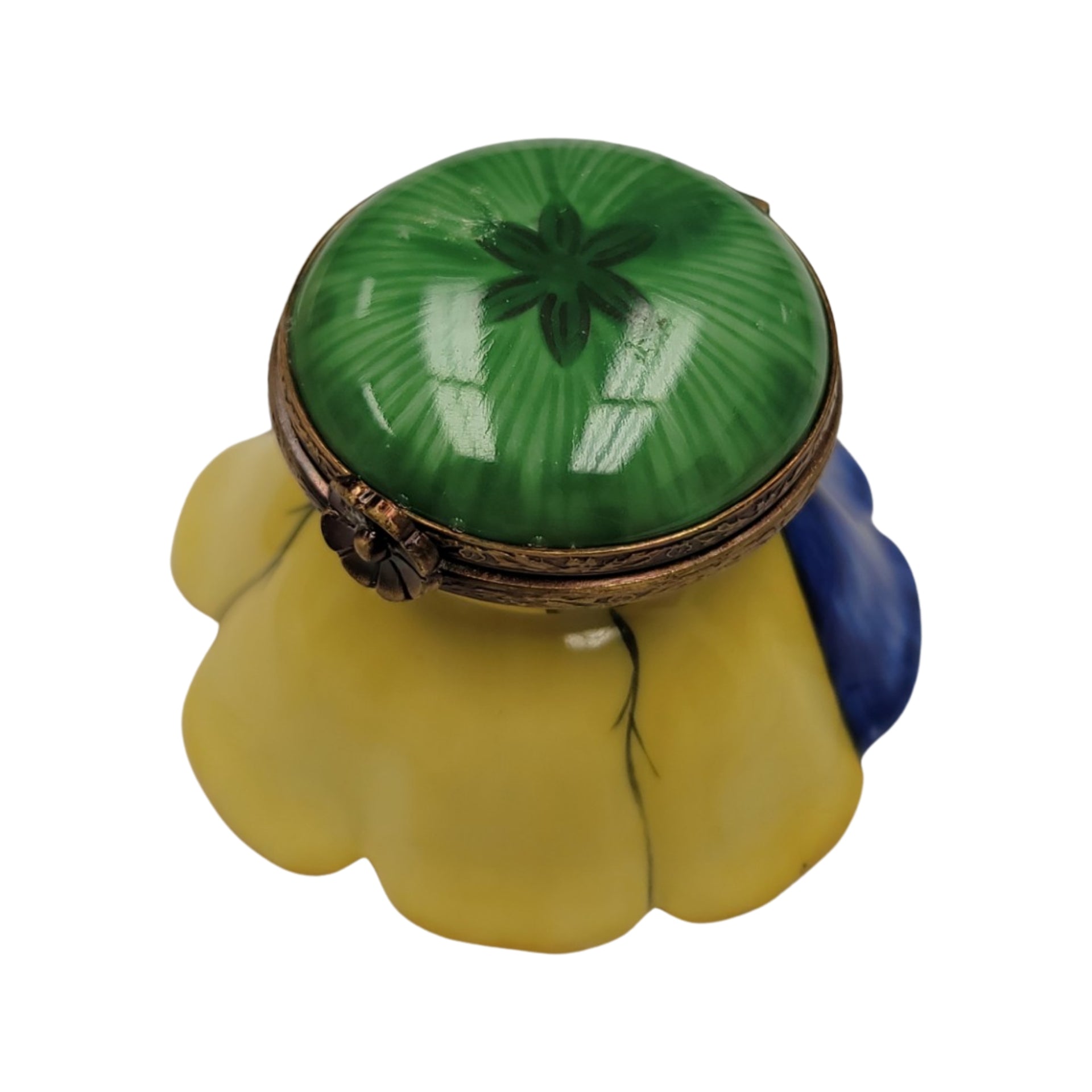 Blue Flower Bud Limoges Box Porcelain Limoges valentine rose garden French Trinket Box