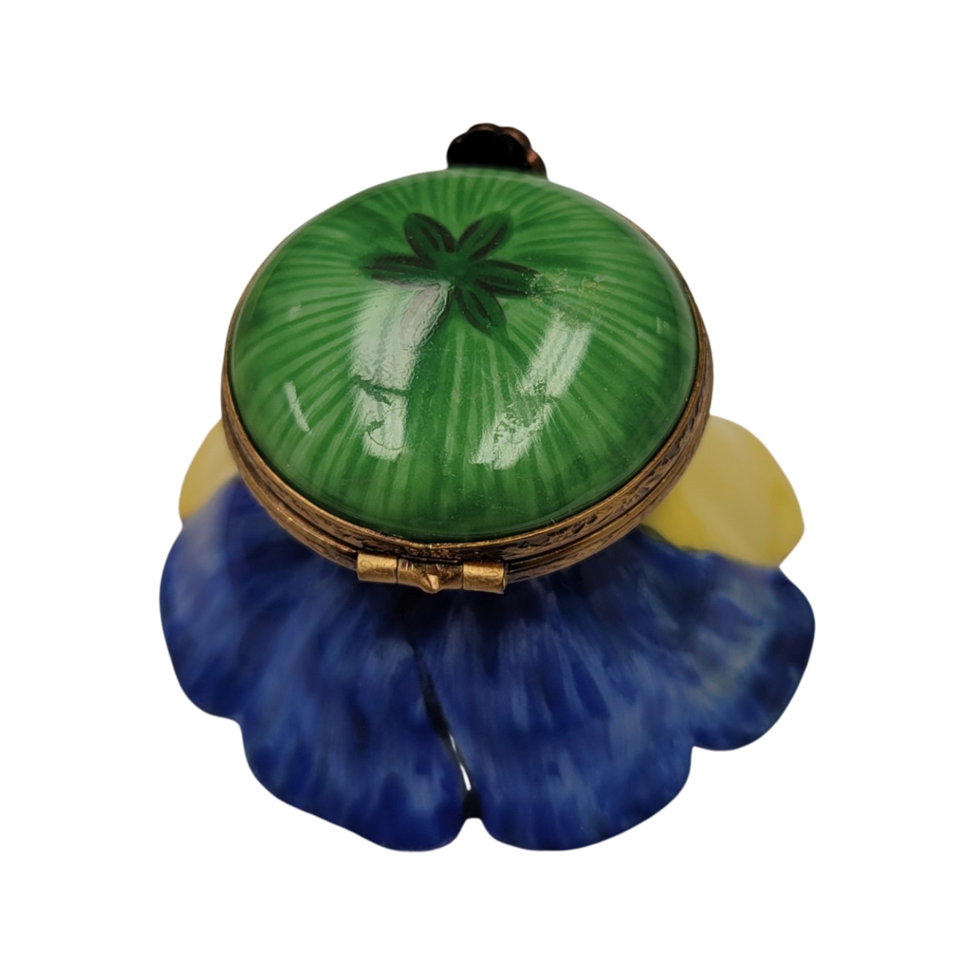 Blue Flower Bud Limoges Box Porcelain Limoges valentine rose garden French Trinket Box