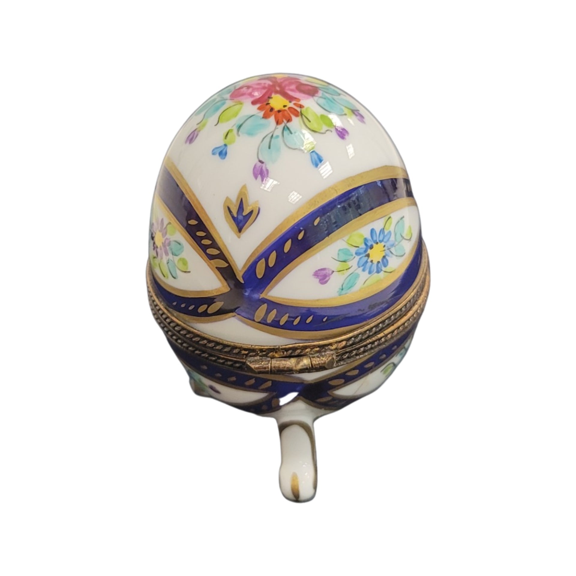 Blue Footed Limoges Trinket Egg Porcelain Limoges egg LIMOGES BOXES French Trinket Box