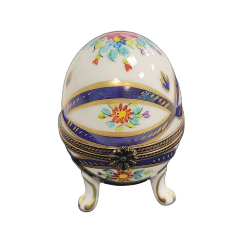 Blue Footed Limoges Trinket Egg Porcelain Limoges egg LIMOGES BOXES French Trinket Box