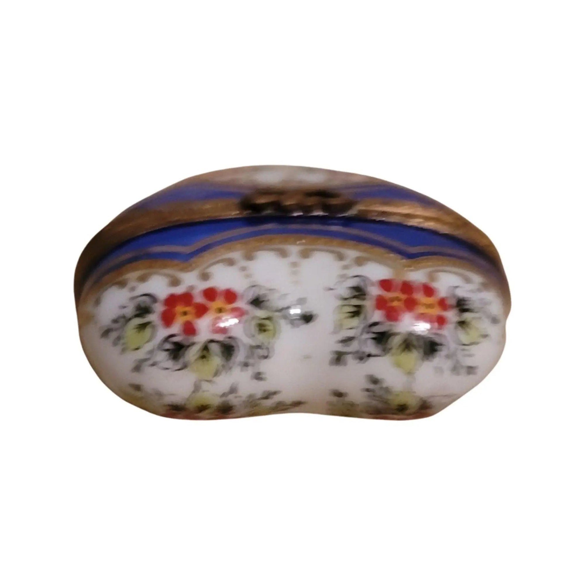 Blue Gold Heart Trinket Box Porcelain Limoges HEART LIMOGES BOXES love French Trinket Box