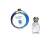 Blue Gold Perfume bottle 2.75" Egg Gold Encrustation Porcelain Limoges perfume egg French Trinket Box