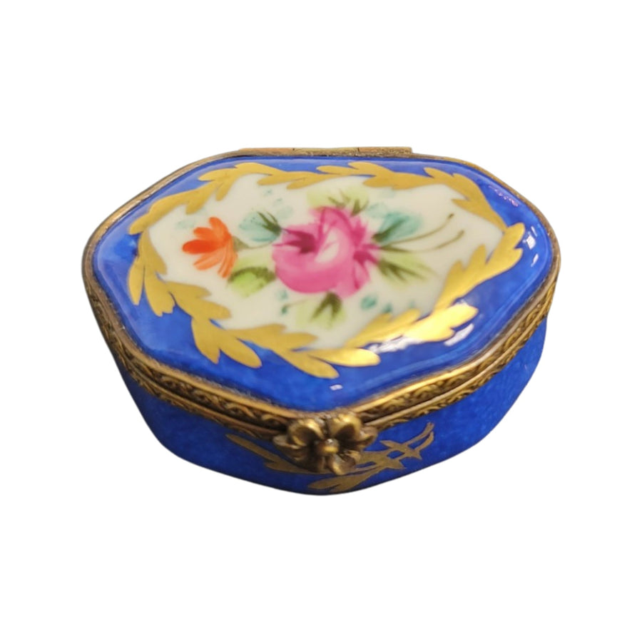 Blue Hand Painted Limoges Box Porcelain Limoges LIMOGES BOXES traditional French Trinket Box