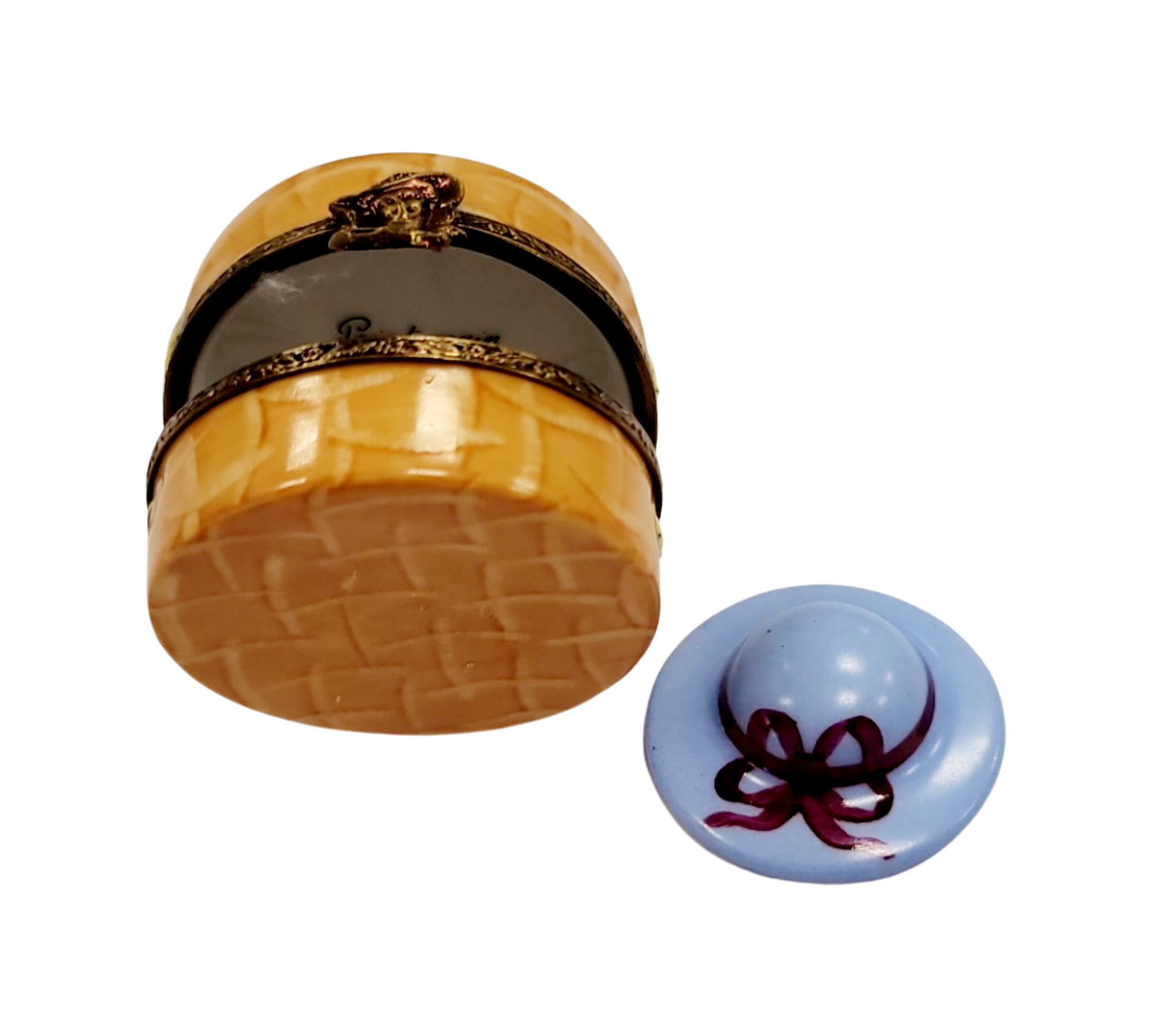 Blue Hat Inside Limoges Box Porcelain Limoges hats fashion LIMOGES BoXES French Trinket Box