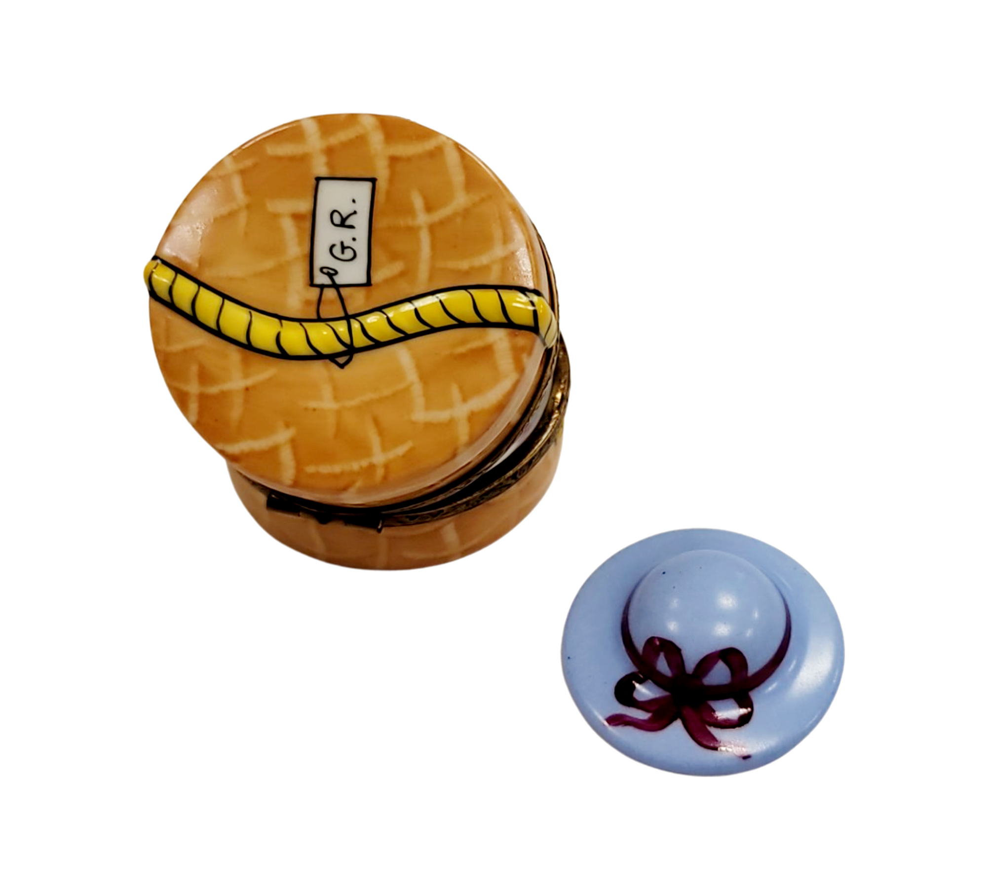 Blue Hat Inside Limoges Box Porcelain Limoges hats fashion LIMOGES BoXES French Trinket Box