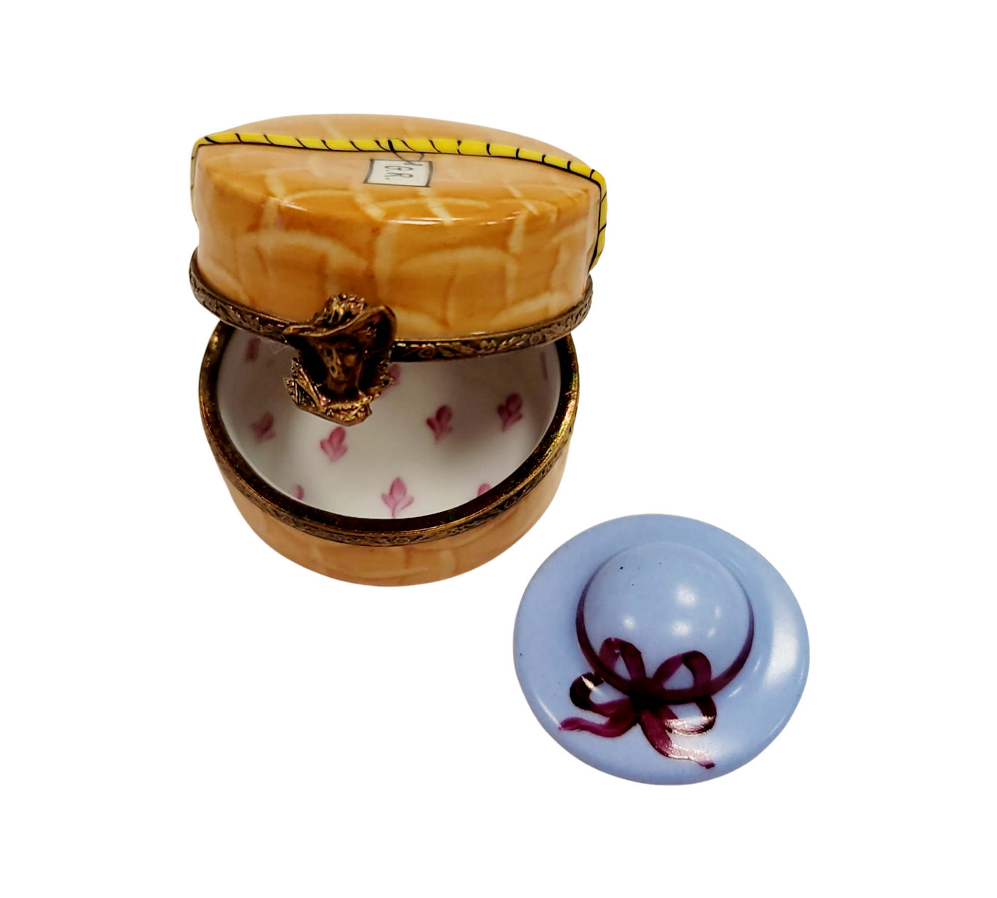 Blue Hat Inside Limoges Box Porcelain Limoges hats fashion LIMOGES BoXES French Trinket Box