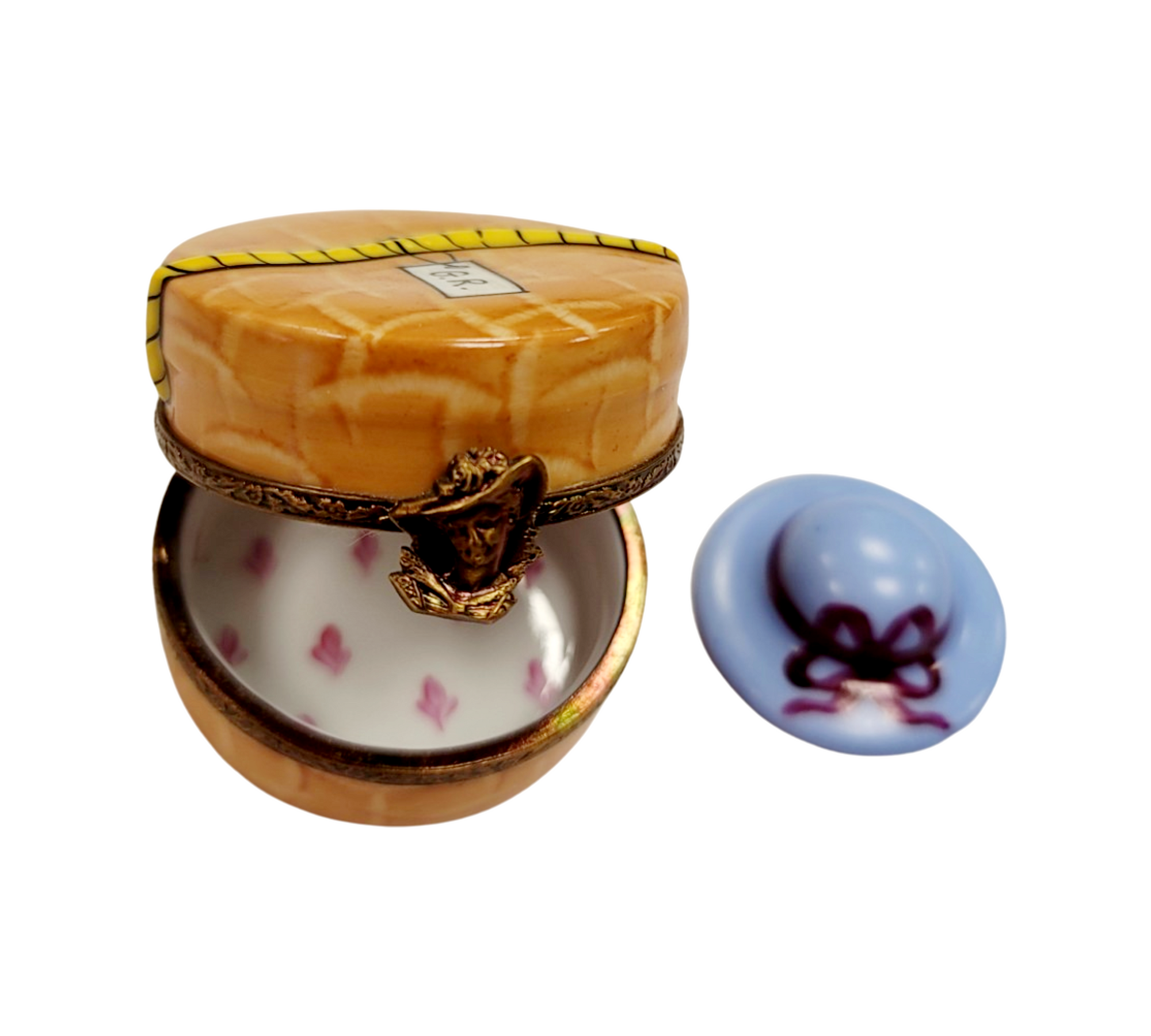 Blue Hat Inside Limoges Box Porcelain Limoges hats fashion LIMOGES BoXES French Trinket Box